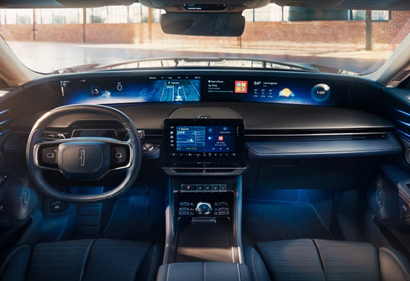 A large panoramic display is shown on the dashboard of a 2024 Lincoln Nautilus® SUV | Gray-Daniels Lincoln in Brandon MS