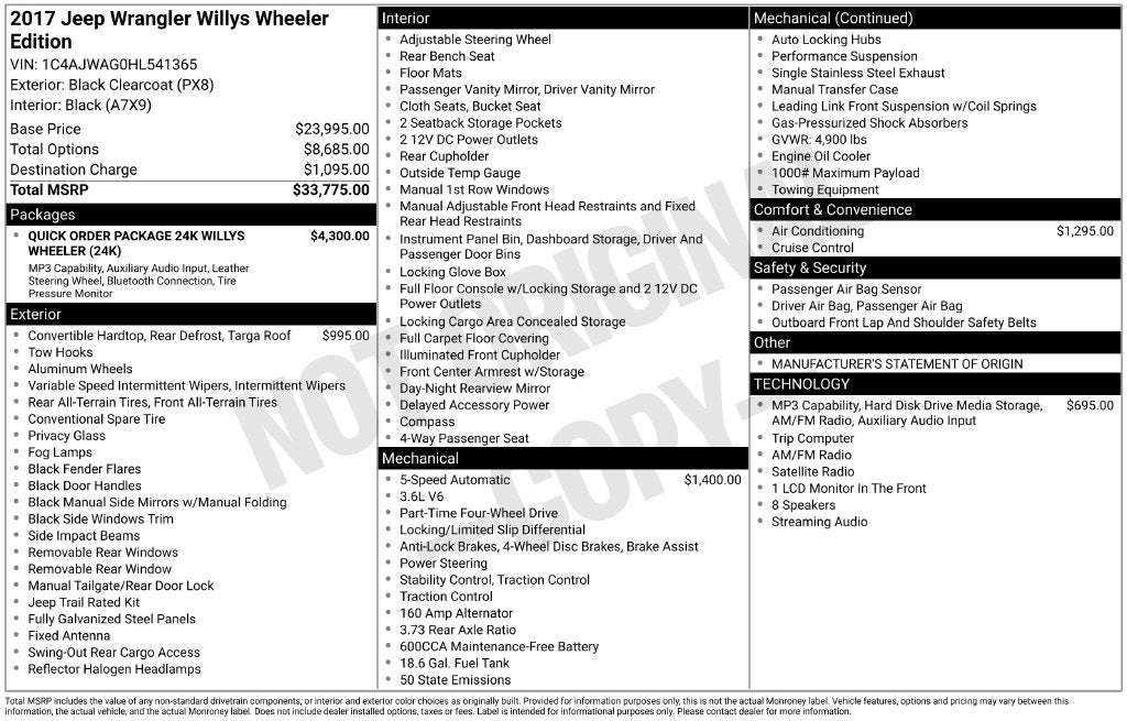 2017 Jeep Wrangler Sport