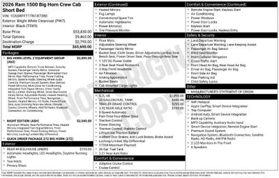 2026 RAM 1500 Big Horn/Lone Star