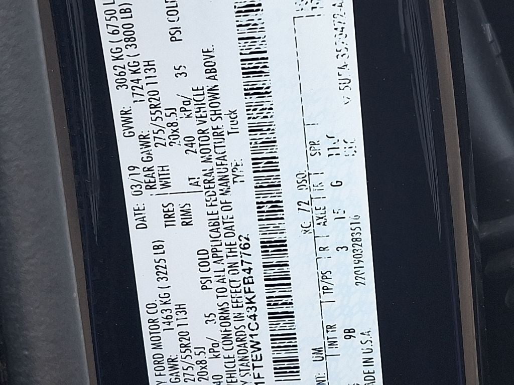 2019 Ford F-150 Platinum