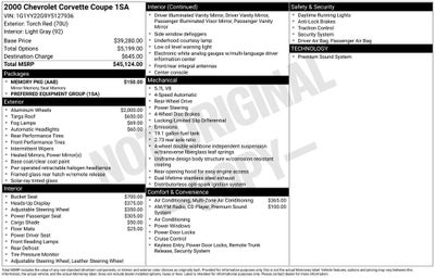 2000 Chevrolet Corvette Hardtop