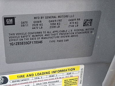 2012 Chevrolet Malibu LTZ 1LZ