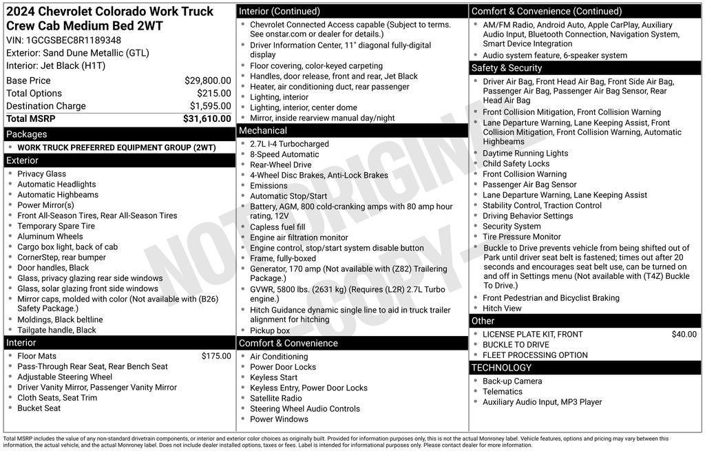 2024 Chevrolet Colorado Work Truck