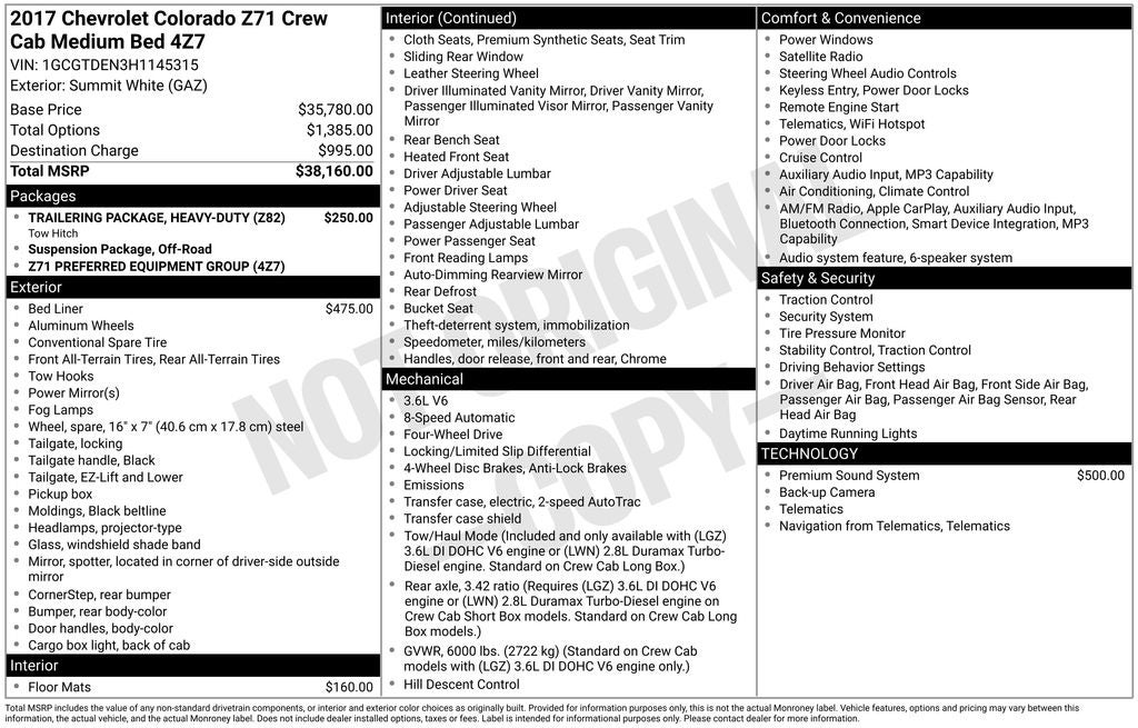 2017 Chevrolet Colorado Z71