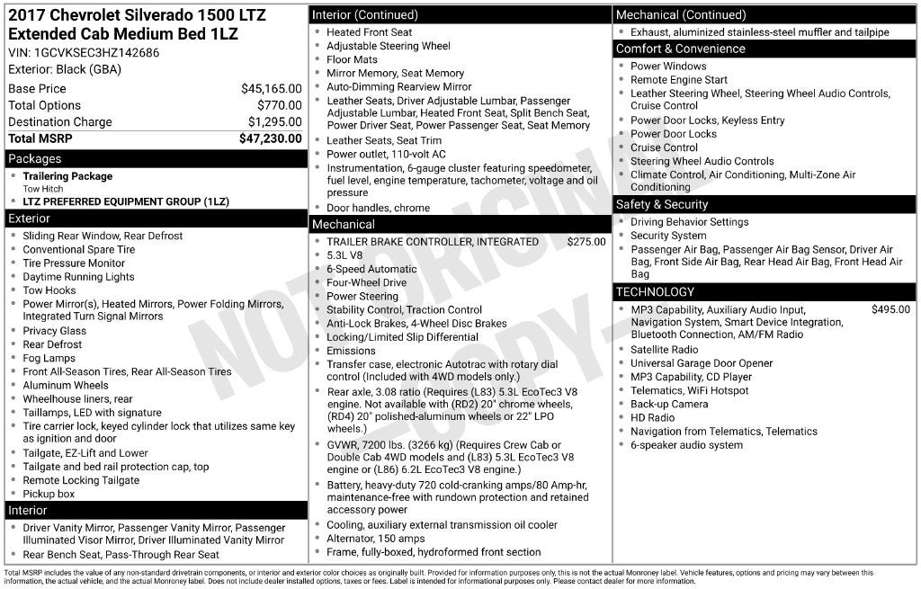 2017 Chevrolet Silverado 1500 LTZ 1LZ