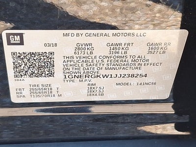 2018 Chevrolet Traverse LT Cloth w/1LT