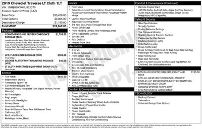 2019 Chevrolet Traverse LT Cloth w/1LT
