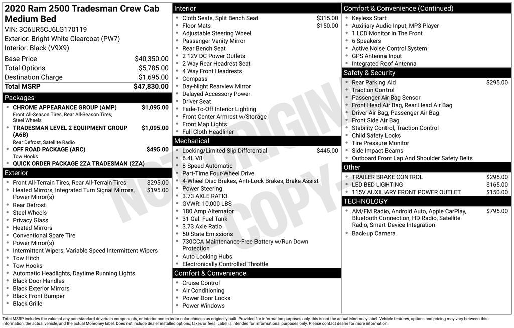 2020 RAM 2500 Tradesman