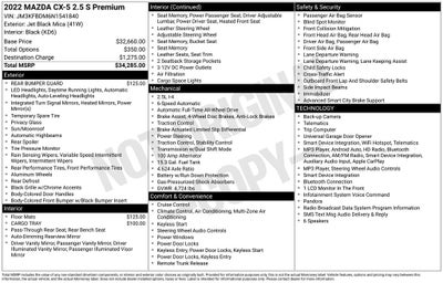 2022 Mazda Mazda CX-5 2.5 S Premium Package