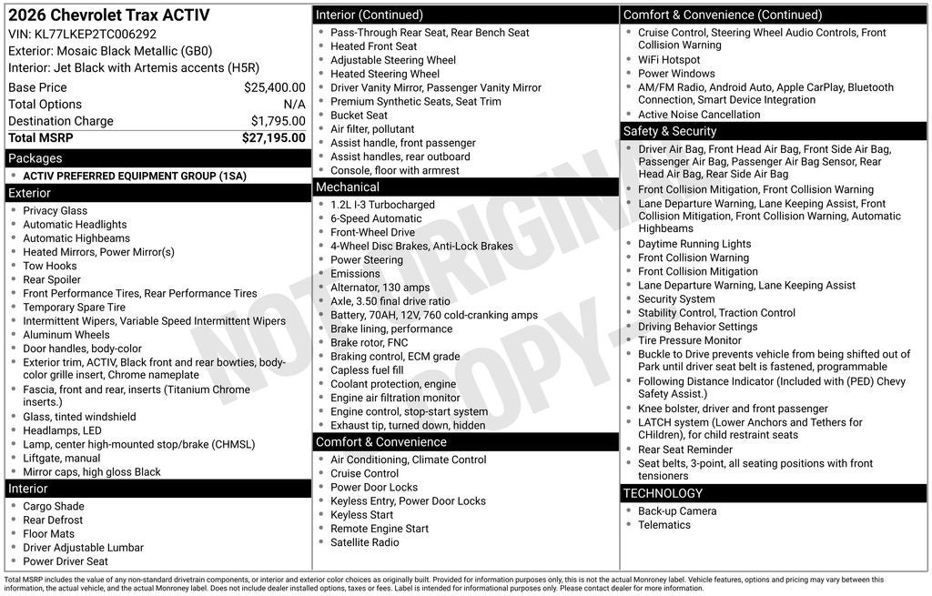 2026 Chevrolet Trax ACTIV