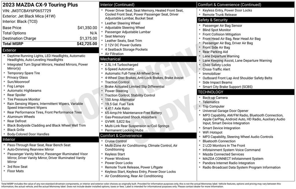 2023 Mazda Mazda CX-9 Touring Plus