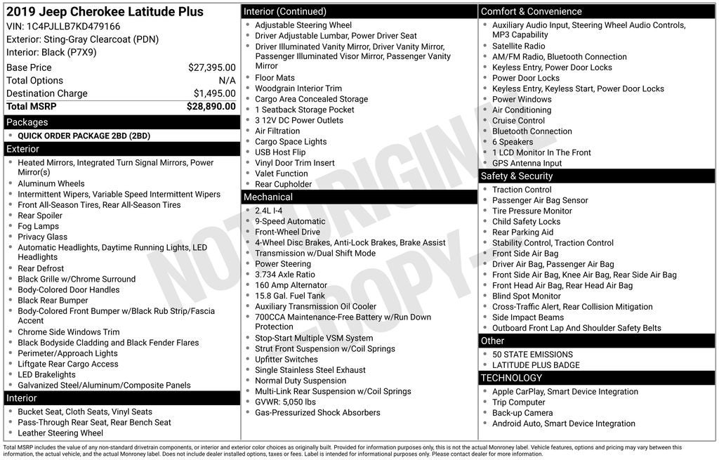 2019 Jeep Cherokee Latitude Plus