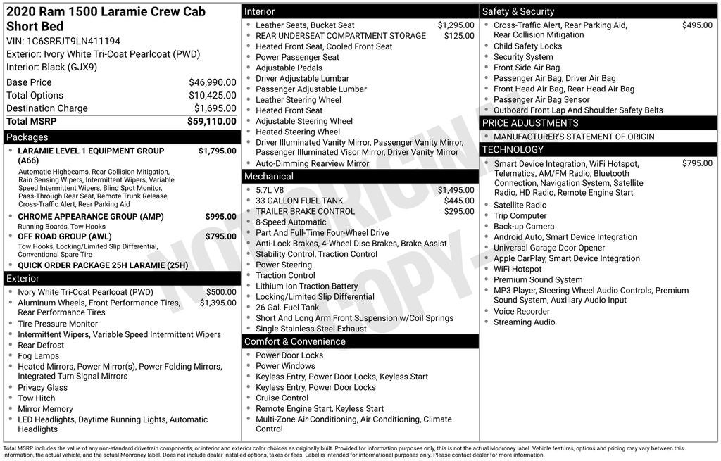 2020 RAM 1500 Laramie
