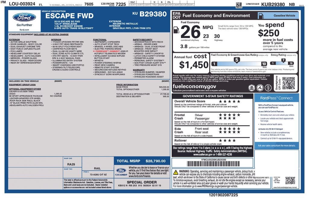 2019 Ford Escape SE