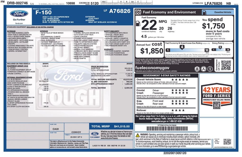 2020 Ford F-150 XL STX