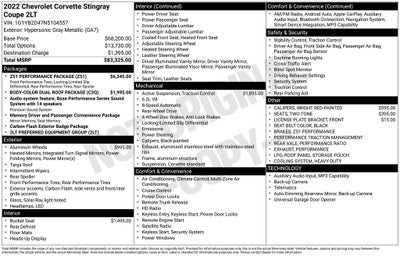 2022 Chevrolet Corvette Stingray 2LT