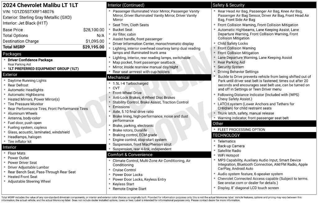2024 Chevrolet Malibu LT 1LT