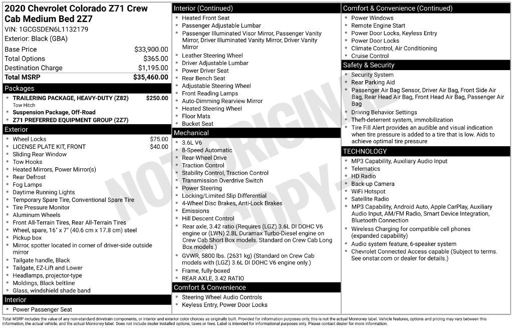 2020 Chevrolet Colorado Z71