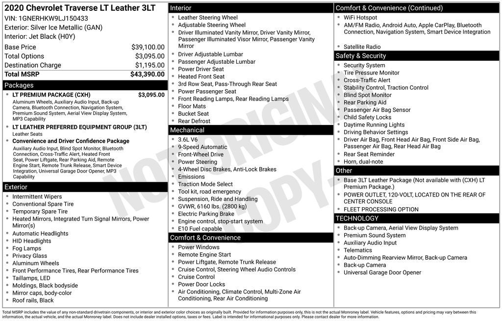 2020 Chevrolet Traverse 3LT