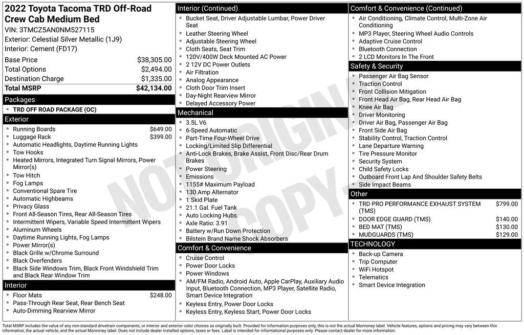2022 Toyota Tacoma TRD Off-Road V6