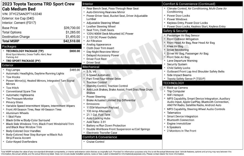 2023 Toyota Tacoma TRD Sport V6