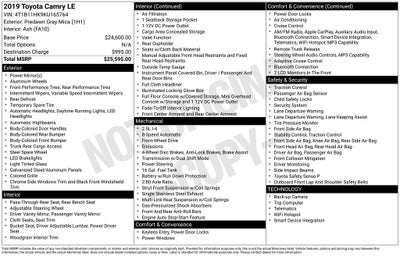 2019 Toyota Camry LE