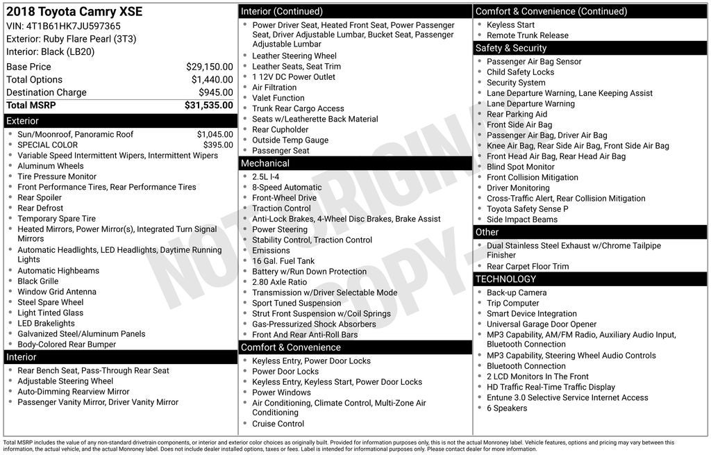 2018 Toyota Camry XSE