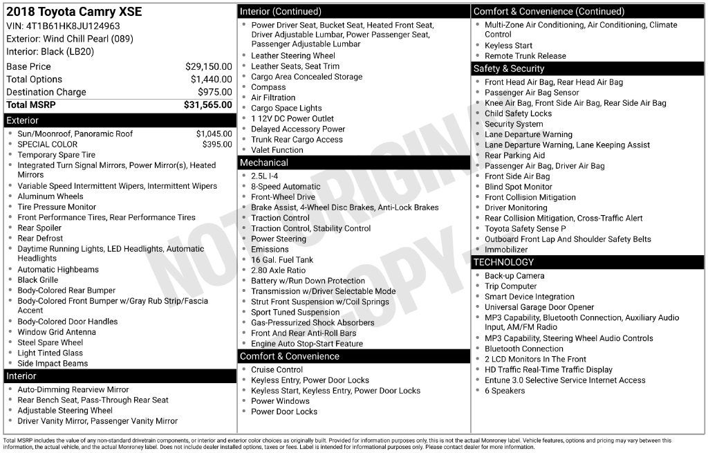 2018 Toyota Camry XSE