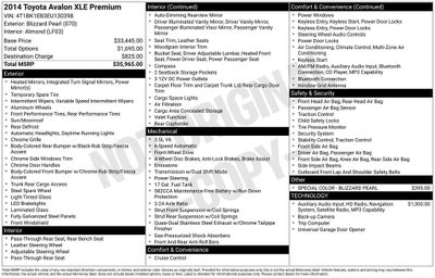 2014 Toyota Avalon XLE Premium