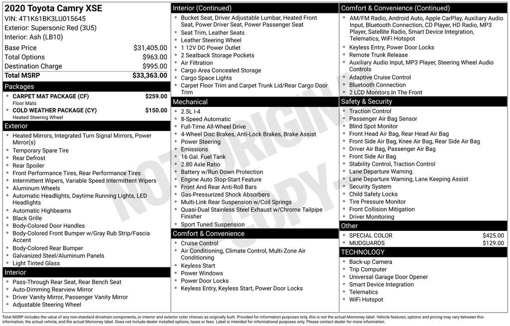2020 Toyota Camry XSE