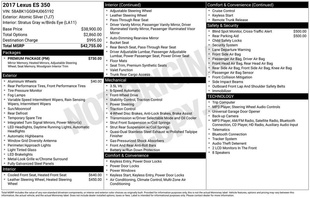 2017 Lexus ES 350