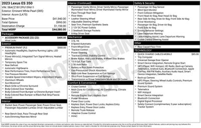 2023 Lexus ES 350