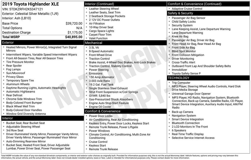 2019 Toyota Highlander XLE
