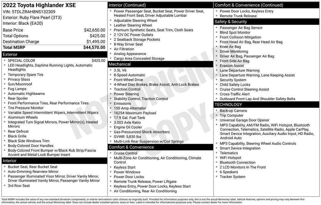2022 Toyota Highlander XSE