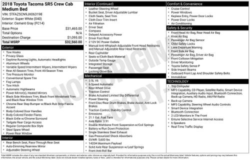 2018 Toyota Tacoma SR5 V6