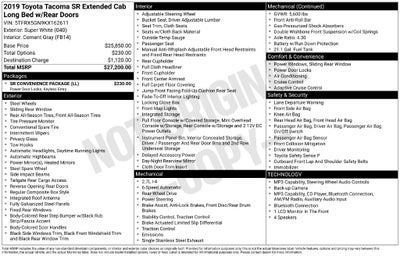 2019 Toyota Tacoma SR