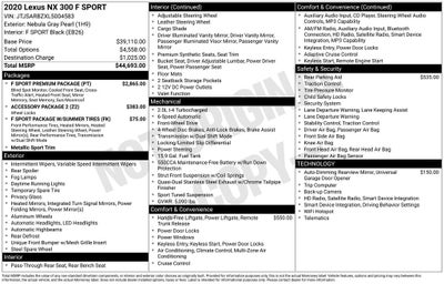 2020 Lexus NX 300 F Sport