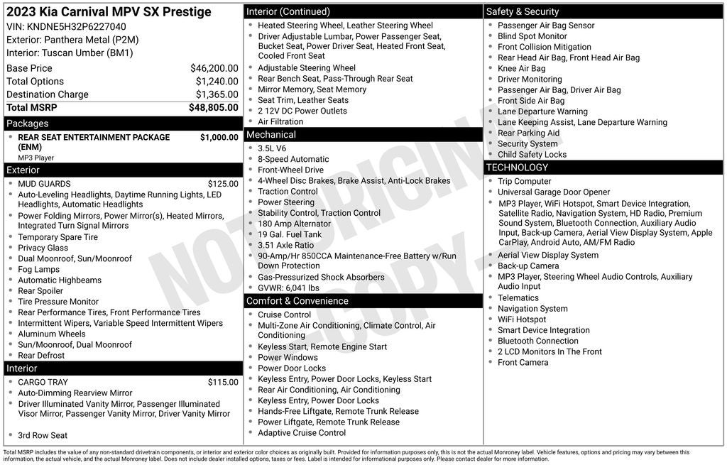 2023 Kia Carnival SX Prestige
