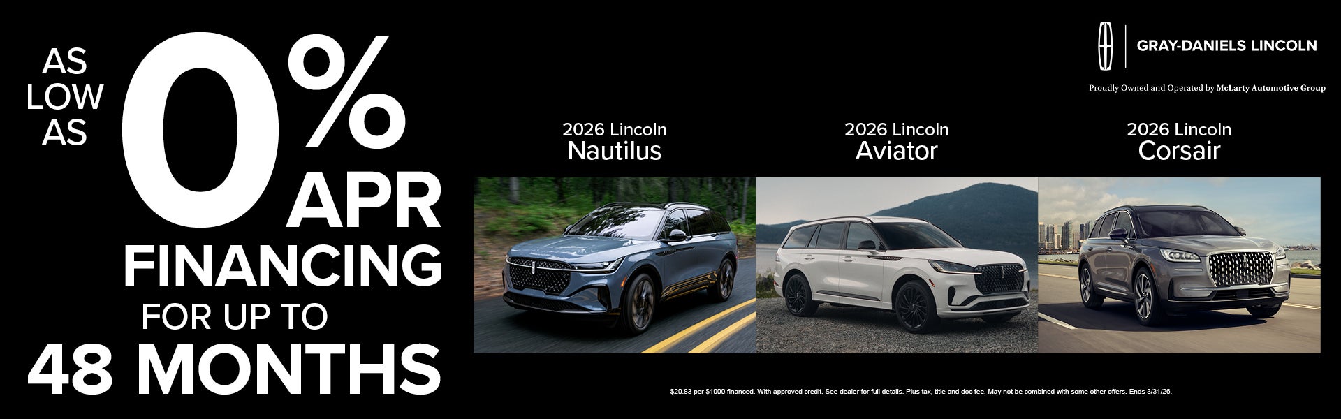 As Low As %0 APR Financing For Up to 48 Months