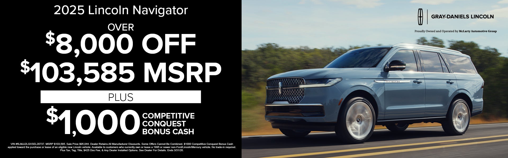 Over $8,000 Off $103,585 MSRP On 2025 Lincoln Navigator