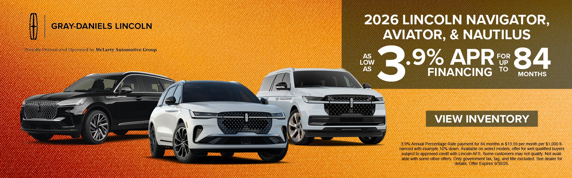 Special Financing on New Lincoln Models